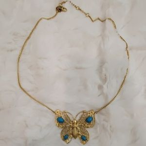 Juicy Couture Gold & Turquoise Butterfly Necklace